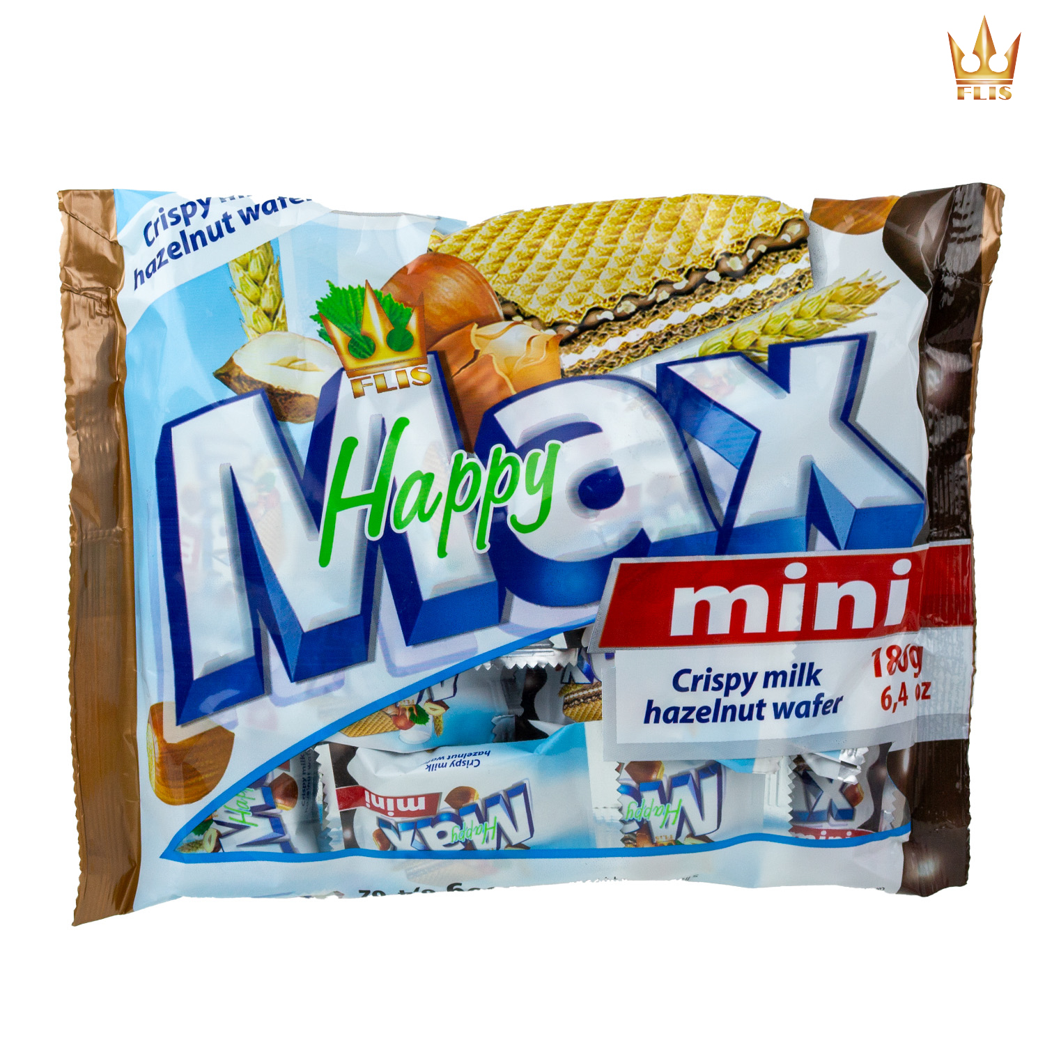 플리스 해피 미니 맥스 밀크 앤 헤이즐넛 웨이퍼 180g